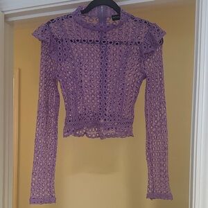 PrettyLittleThing Lavender Lace Top